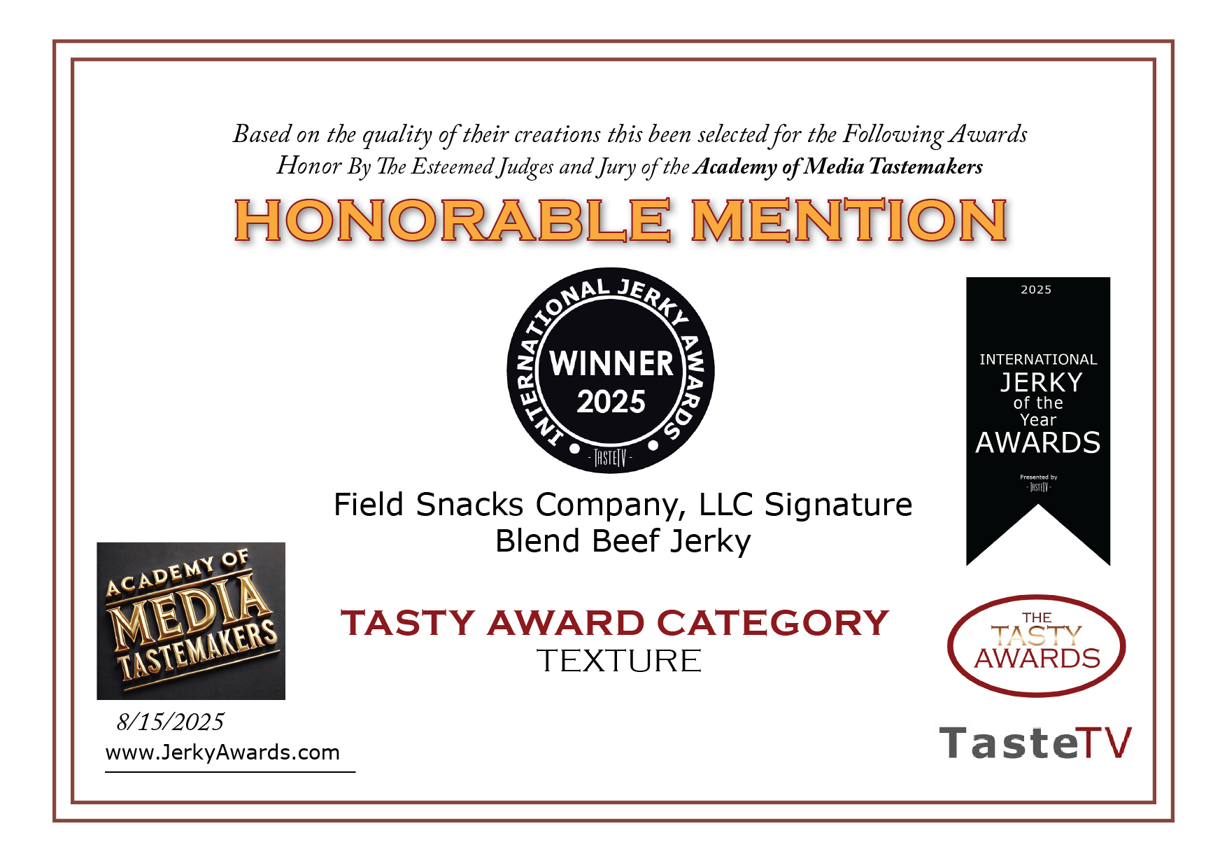 Intl Jerky Awards 2025 Certificate42